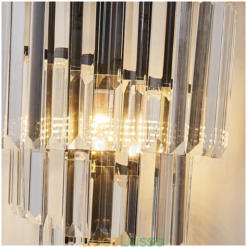 Moderna lampada da parete di lusso in cristallo K9 con paralume in cristallo