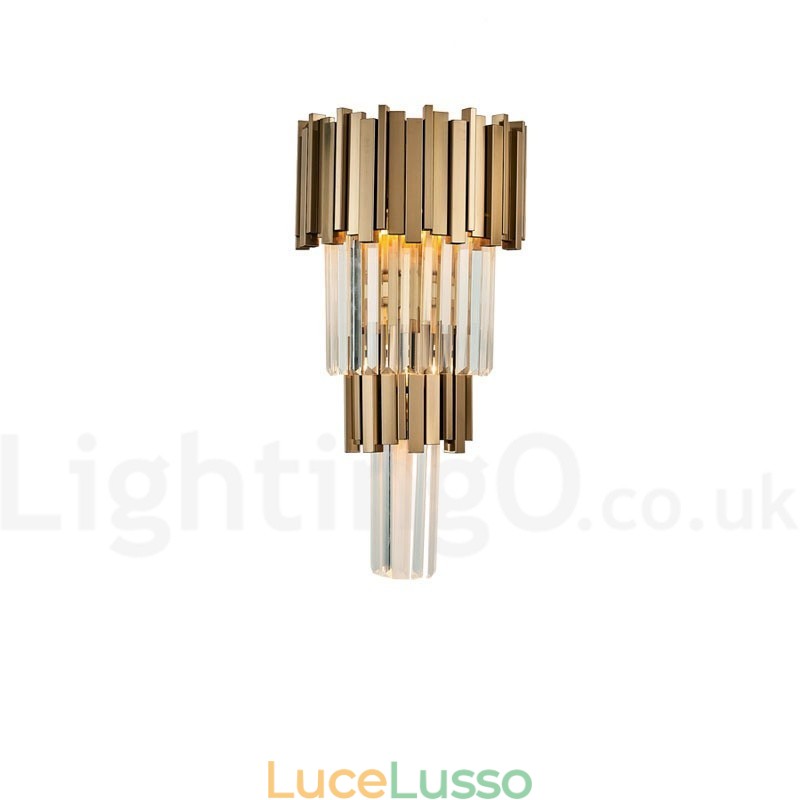Moderna lampada da parete di lusso in cristallo K9 con paralume in cristallo
