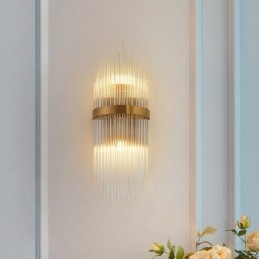Moderna lampada da parete di lusso in cristallo K9 con paralume in cristallo