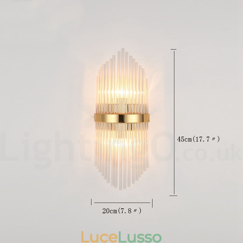 Moderna lampada da parete di lusso in cristallo K9 con paralume in cristallo