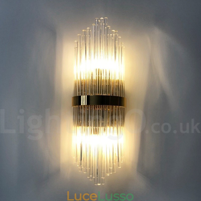 Moderna lampada da parete di lusso in cristallo K9 con paralume in cristallo