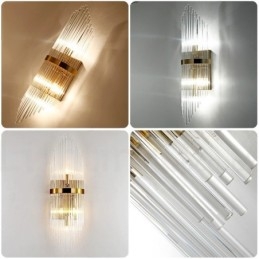 Moderna lampada da parete di lusso in cristallo K9 con paralume in cristallo