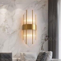 Moderna lampada da parete di lusso in cristallo K9 con paralume in cristallo