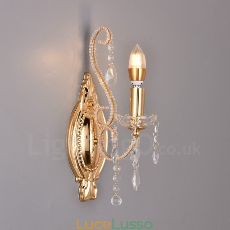1 luce oro nero stile americano lampada da parete in cristallo per soggiorno sala da pranzo negozio di abbigliamento negozio di caffè hotel 1 luce oro nero stile americano lampada da parete in cristallo per soggiorno sala da pranzo negozio di abbigliamento negozio di caffè hotel