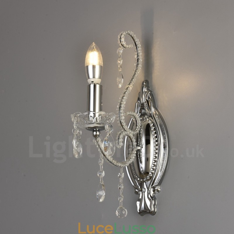 1 luce oro nero stile americano lampada da parete in cristallo per soggiorno sala da pranzo negozio di abbigliamento negozio di caffè hotel
