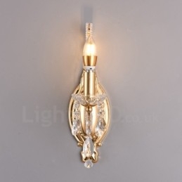 1 luce oro nero stile americano lampada da parete in cristallo per soggiorno sala da pranzo negozio di abbigliamento negozio di caffè hotel