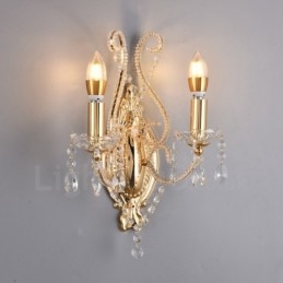 Applique da parete in cristallo stile americano nero oro 2 luci per soggiorno sala da pranzo negozio di abbigliamento caffetteria hotel