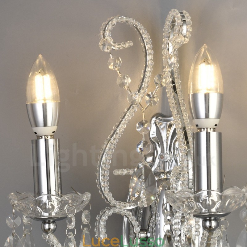 Applique da parete in cristallo stile americano nero oro 2 luci per soggiorno sala da pranzo negozio di abbigliamento caffetteria hotel