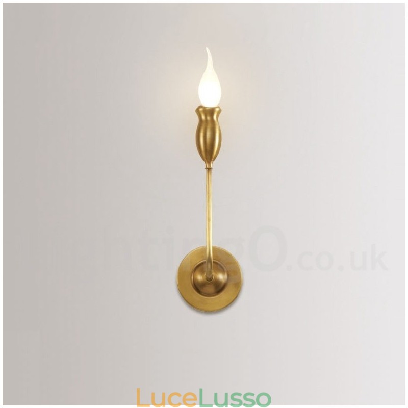 Applique da parete in ottone puro, lussuosa, rustica, retrò, vintage, a 1 luce, speciale per hotel, camera da letto, showroom, soggiorno, sala da pranzo