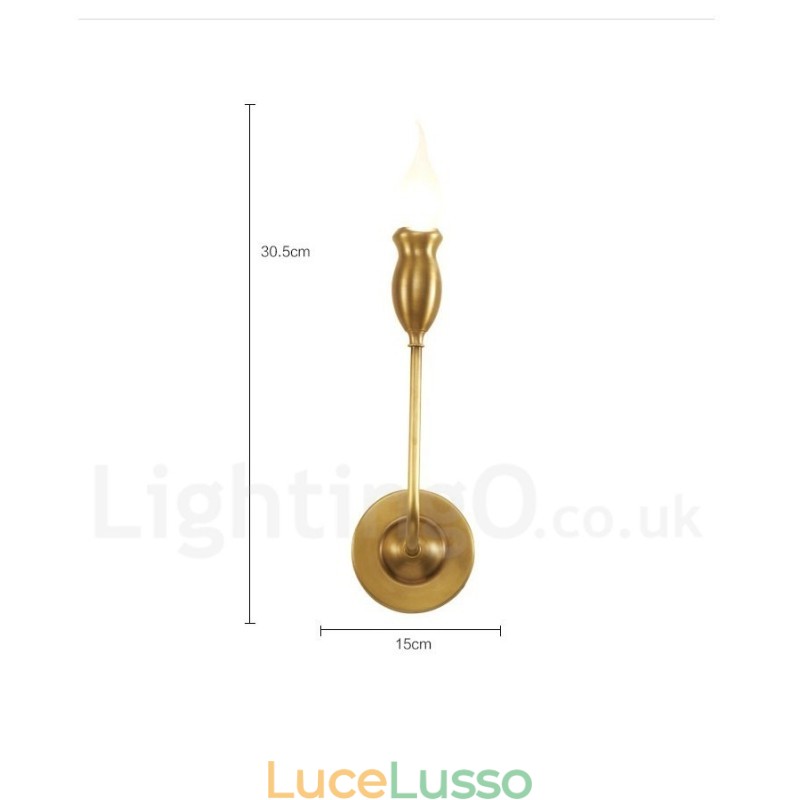 Applique da parete in ottone puro, lussuosa, rustica, retrò, vintage, a 1 luce, speciale per hotel, camera da letto, showroom, soggiorno, sala da pranzo