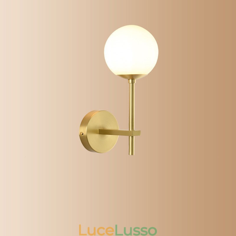 Modern Molecules Bean Applique con paralume in vetro sferico