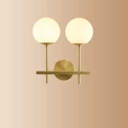 Modern Molecules Bean Applique con paralume in vetro sferico