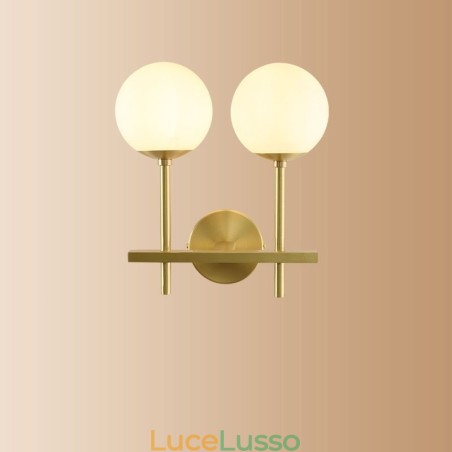 Modern Molecules Bean Applique con paralume in vetro sferico Modern Molecules Bean Applique con paralume in vetro sferico
