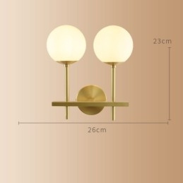 Modern Molecules Bean Applique con paralume in vetro sferico