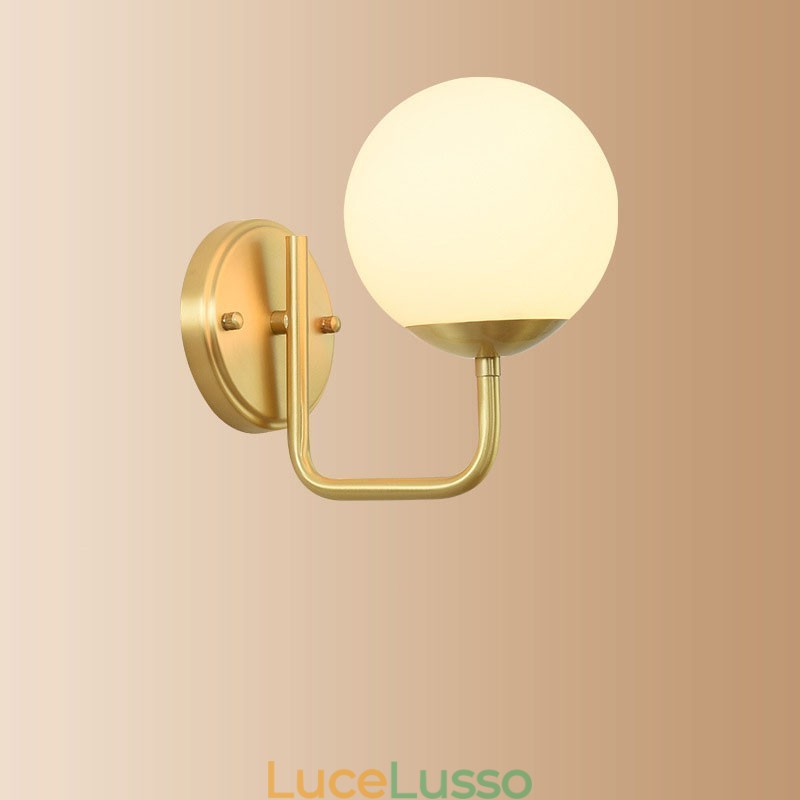 Modern Molecules Bean Applique con paralume in vetro sferico