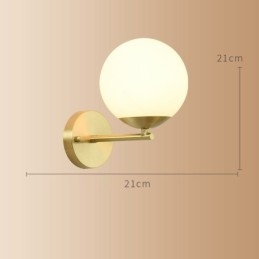 Modern Molecules Bean Applique con paralume in vetro sferico