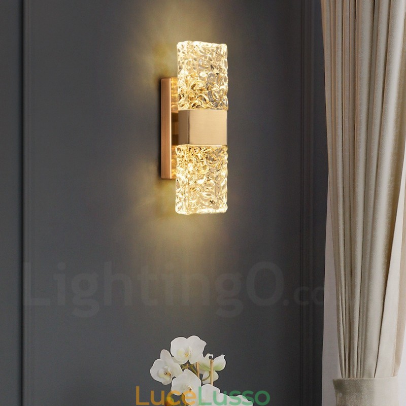 Moderna lampada da parete a filo in cristallo per comodino, veranda, corridoio, soggiorno, camera da letto, studio