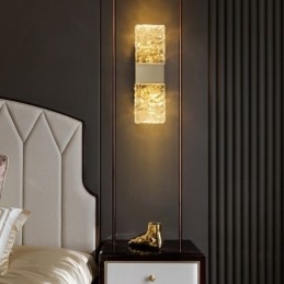 Moderna lampada da parete a filo in cristallo per comodino, veranda, corridoio, soggiorno, camera da letto, studio