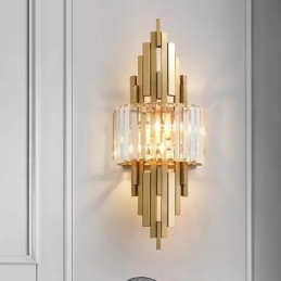 Applique da parete in cristallo di lusso postmoderno, parete di sfondo per TV, soggiorno, camera da letto, comodino