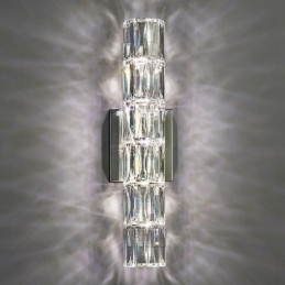 Lampada da parete per soggiorno, luce di lusso, semplice, lampada da comodino per camera da letto, hotel, corridoio, villa, progetto, applique da parete in cristallo, acciaio inossidabile