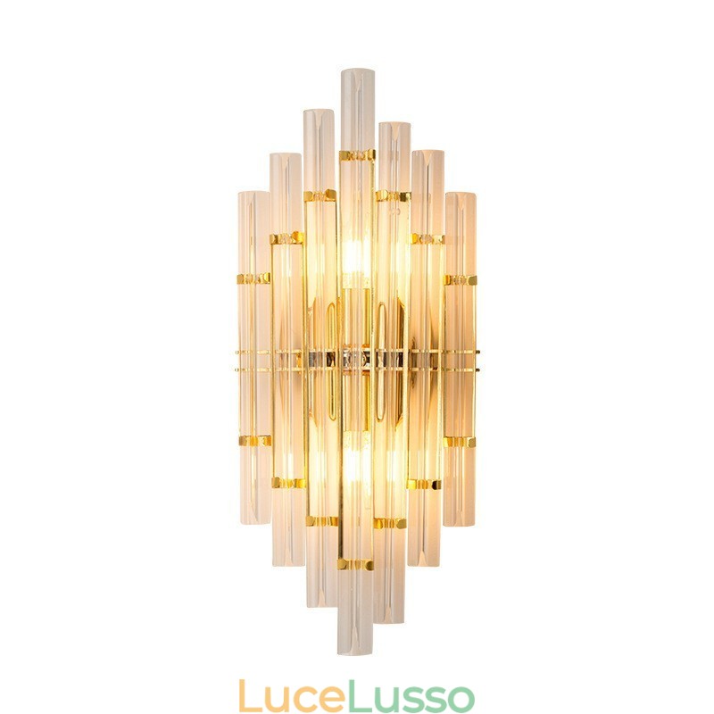 Lampada da parete di cristallo di lusso per hotel Lampada da parete postmoderna Personalità Soggiorno Corridoio Ingresso Sfondo Lampada da parete Camera da letto Comodino Applique decorative