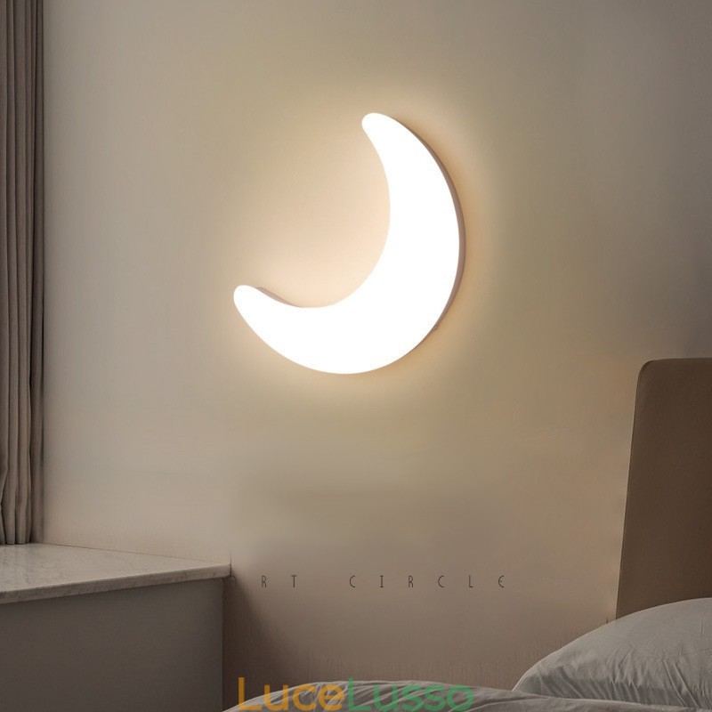 Applique da parete per bambini a forma di luna nordica da 20 W, luci da soffitto