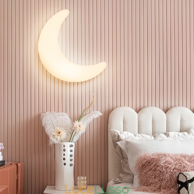 Applique da parete per bambini a forma di luna nordica da 20 W, luci da soffitto