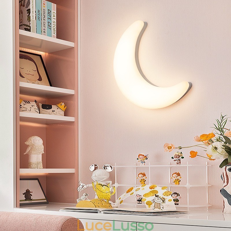 Applique da parete per bambini a forma di luna nordica da 20 W, luci da soffitto