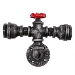 Applique da parete industriale vintage retrò con tubo dell'acqua