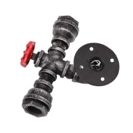 Applique da parete industriale vintage retrò con tubo dell'acqua