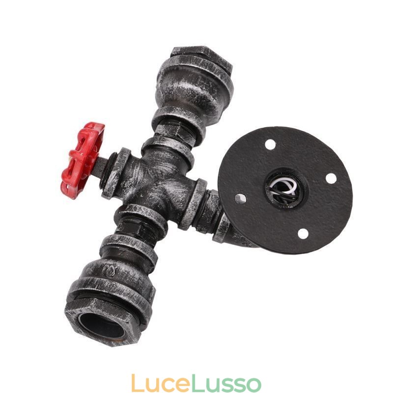 Applique da parete industriale vintage retrò con tubo dell'acqua