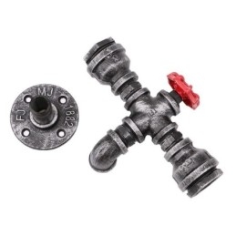Applique da parete industriale vintage retrò con tubo dell'acqua