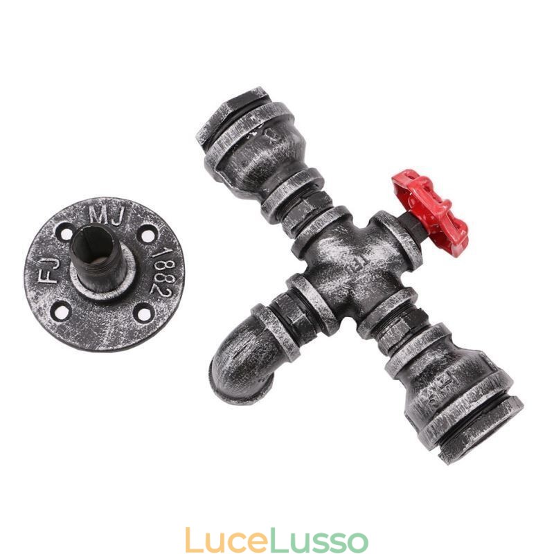 Applique da parete industriale vintage retrò con tubo dell'acqua