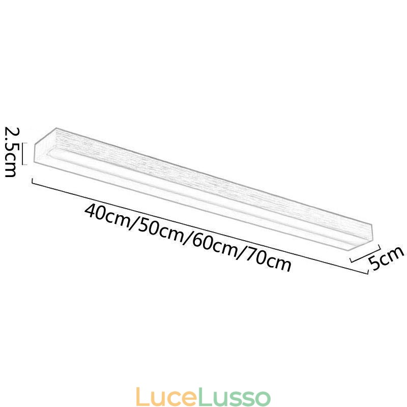 Moderna lampada da parete con specchio frontale in acrilico, illuminazione per il trucco del bagno
