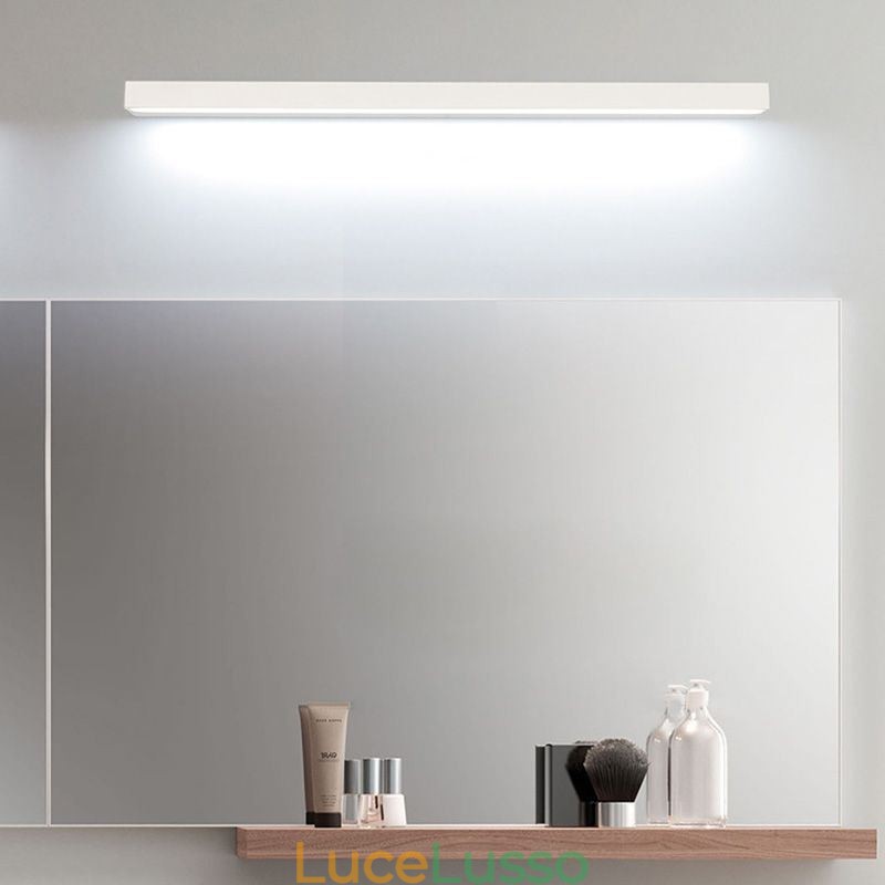 Moderna lampada da parete con specchio frontale in acrilico, illuminazione per il trucco del bagno