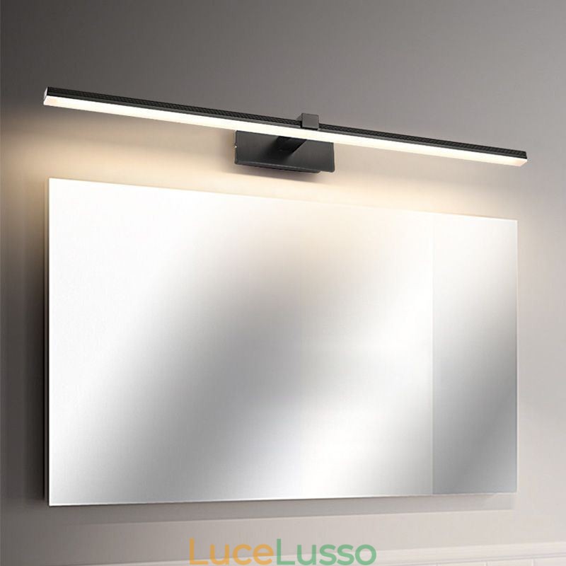 Lampada da parete contemporanea con specchio frontale, illuminazione acrilica per bagno