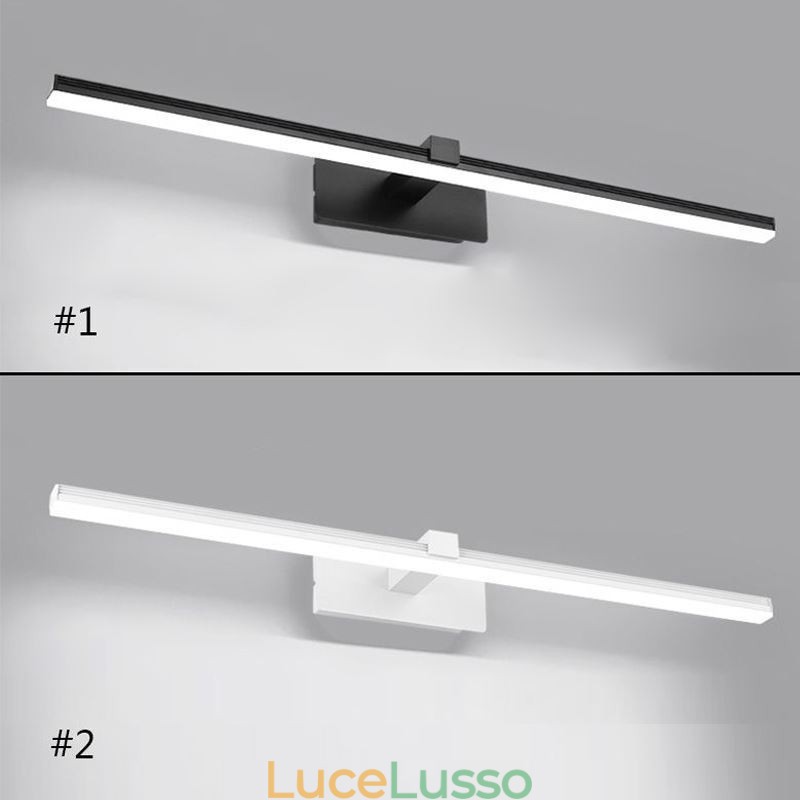 Lampada da parete contemporanea con specchio frontale, illuminazione acrilica per bagno