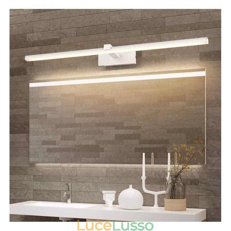 Lampada da parete contemporanea con specchio frontale, illuminazione acrilica per bagno