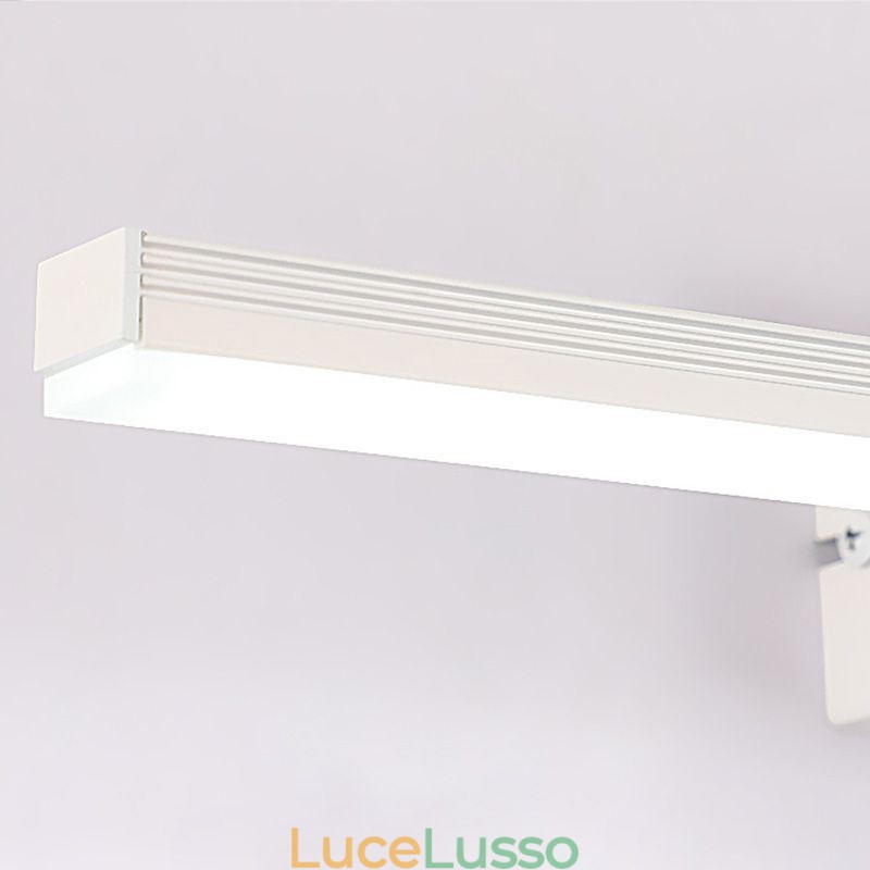 Lampada da parete contemporanea con specchio frontale, illuminazione acrilica per bagno