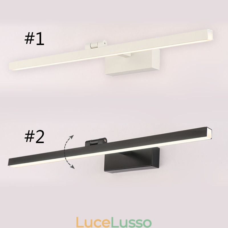 Lampada da parete con luce frontale a specchio in stile nordico, angolo regolabile, per il bagno
