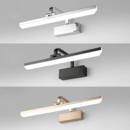 Moderna lampada da parete con specchio frontale, luce regolabile, luce per il trucco del bagno