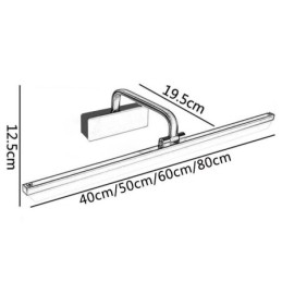 Moderna lampada da parete con specchio frontale, luce regolabile, luce per il trucco del bagno