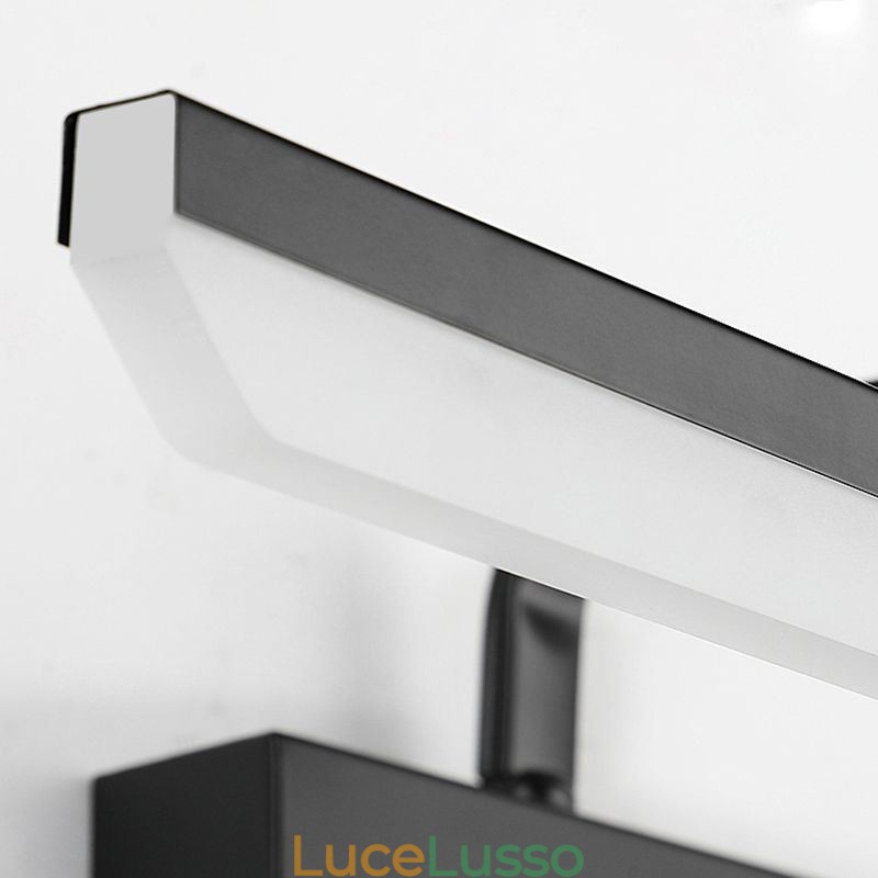 Moderna lampada da parete con specchio frontale, luce regolabile, luce per il trucco del bagno