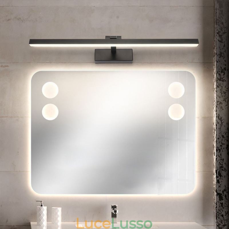Applique da parete con luce frontale a specchio in stile nordico, angolo regolabile, per bagno