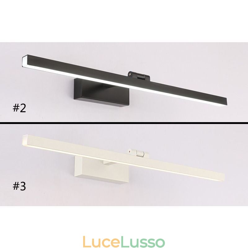 Applique da parete con luce frontale a specchio in stile nordico, angolo regolabile, per bagno