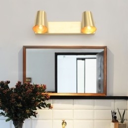 Lampada da parete con faretto frontale a specchio in ottone nordico