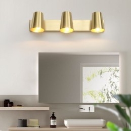 Lampada da parete con faretto frontale a specchio in ottone nordico