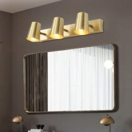 Lampada da parete con faretto frontale a specchio in ottone nordico
