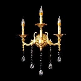 Lampada da parete europea Lussuosa applique da parete Lampada decorativa a goccia di cristallo Illuminazione da comodino