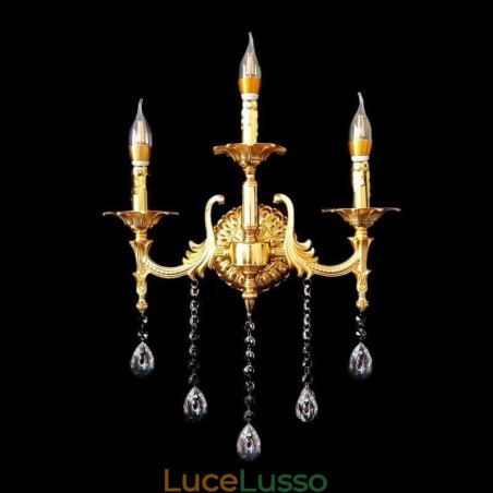 Lampada da parete europea Lussuosa applique da parete Lampada decorativa a goccia di cristallo Illuminazione da comodino Lampada da parete europea Lussuosa applique da parete Lampada decorativa a goccia di cristallo Illuminazione da comodino
